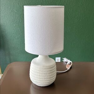 White Textured Table Lamp